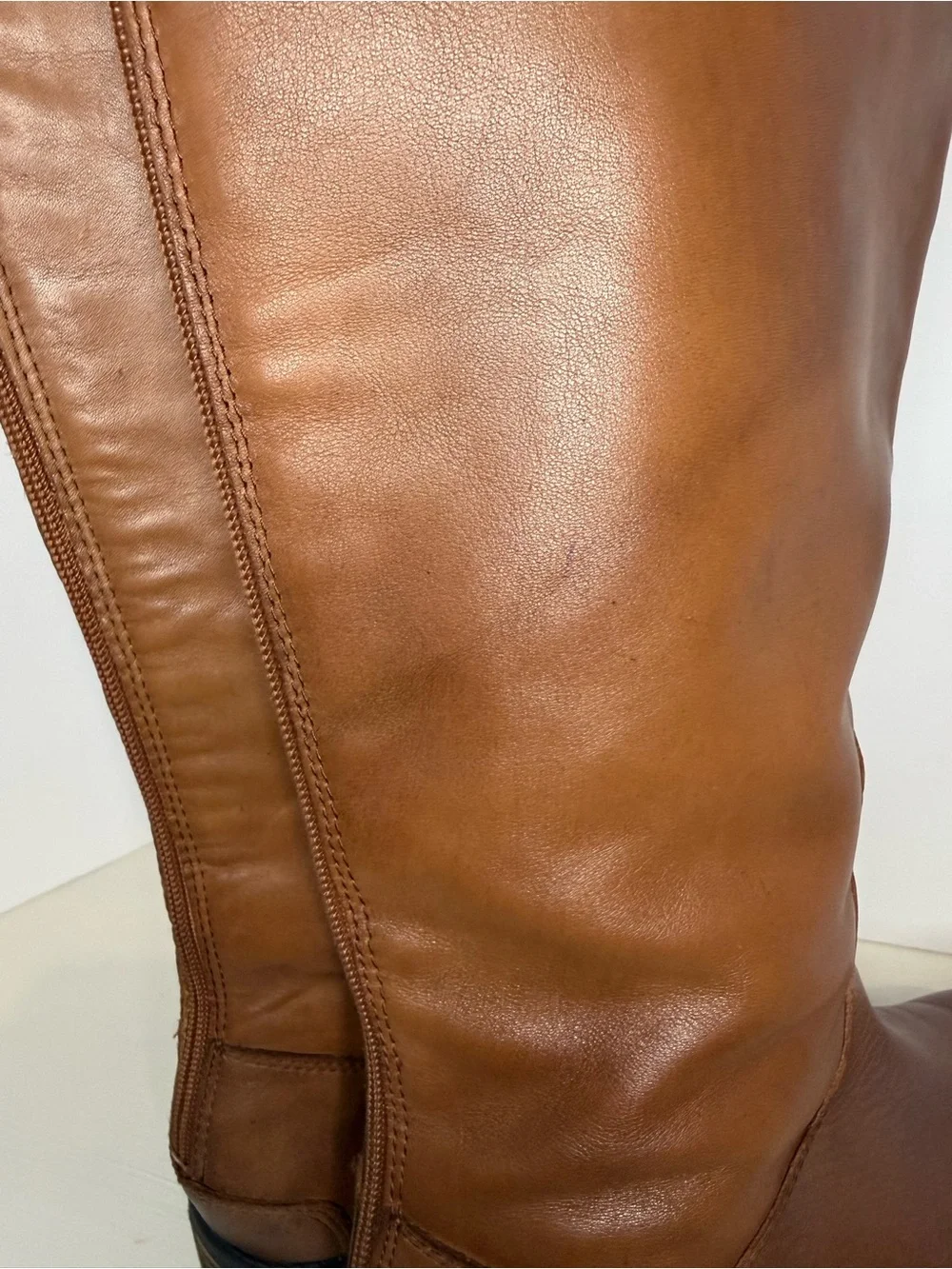 Sam Edelman Vintage-Inspired  Leather Tall Riding Boots Cognac Brown Size 9.5